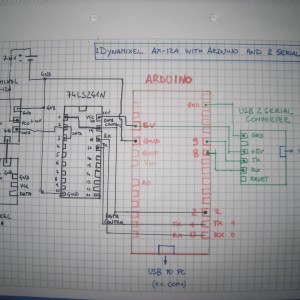 Dynamixel Arduino wiring schema